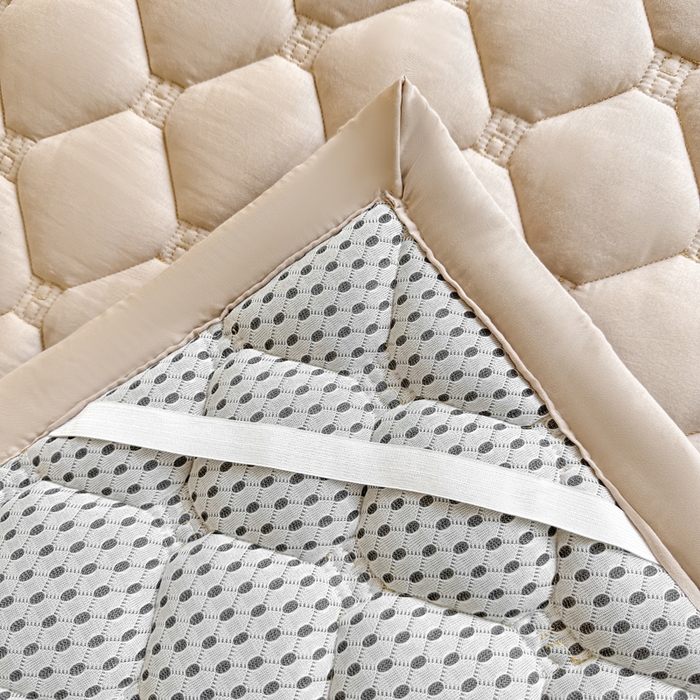 91家纺网 家纺一手货源 找家纺 梦初语 2025新款轻奢H刺绣学生宿舍上下铺床垫褥 奶咖