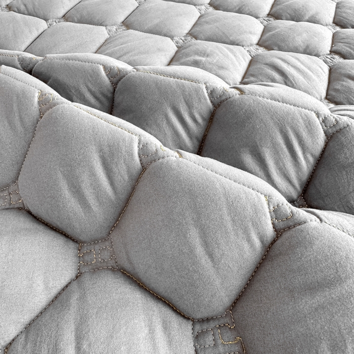 91家纺网 家纺一手货源 找家纺 梦初语 2025新款轻奢H刺绣学生宿舍上下铺床垫褥 深灰