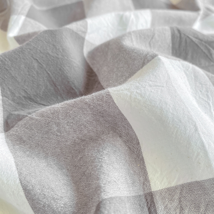 91家纺网 家纺一手货源 找家纺 梦初语 2025新款A类水洗棉超柔格子系列学生宿舍上下铺三件套套件 灰中格