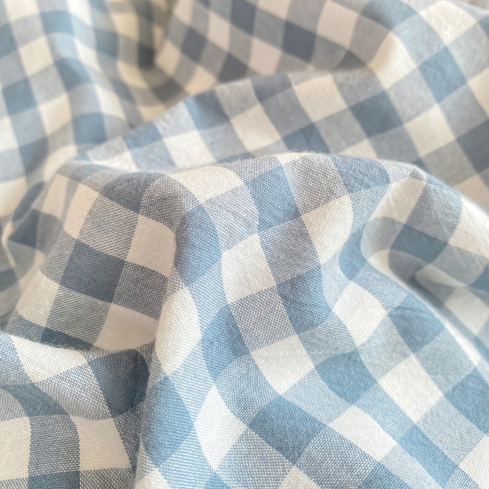 91家纺网 家纺一手货源 找家纺 梦初语 2025新款A类水洗棉超柔格子系列学生宿舍上下铺三件套套件 蓝小格