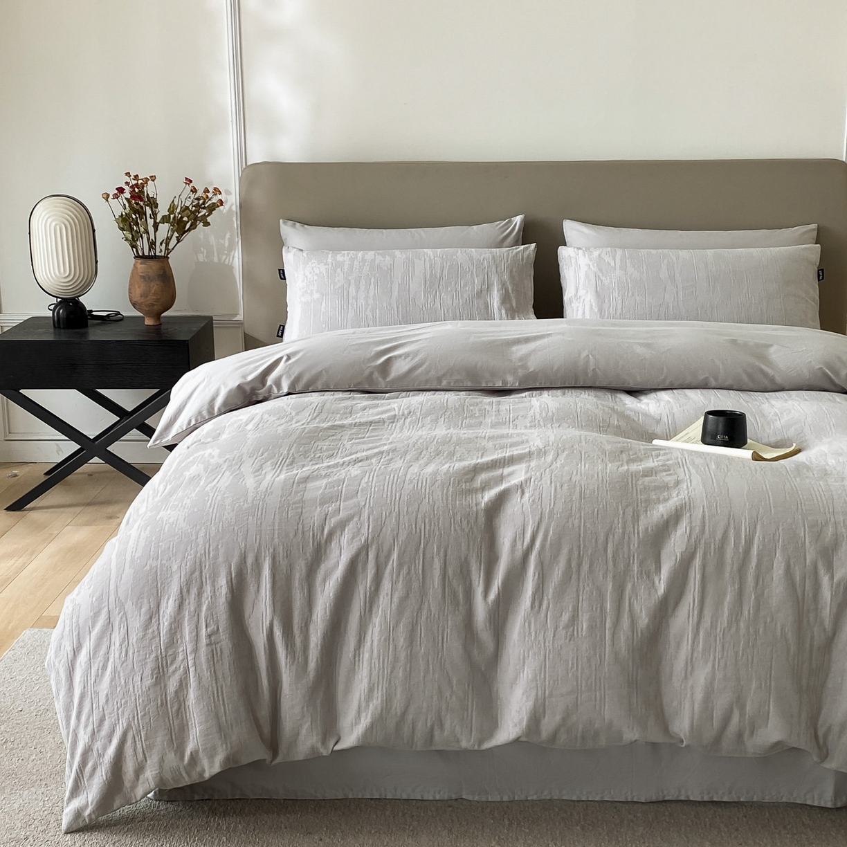 91家纺网 家纺一手货源 找家纺 （总）禾时 2025新款A类60支加厚长绒棉全棉纯棉立体提花轻奢四件套