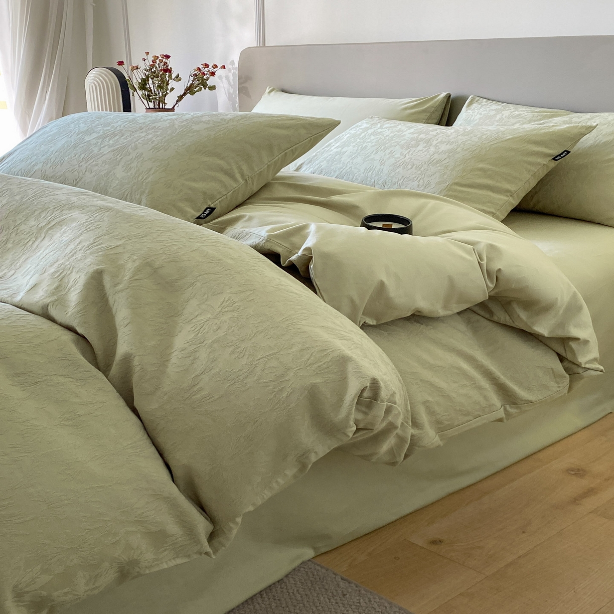 91家纺网 家纺一手货源 找家纺 （总）禾时 2025新款A类60支加厚长绒棉全棉纯棉立体提花轻奢四件套