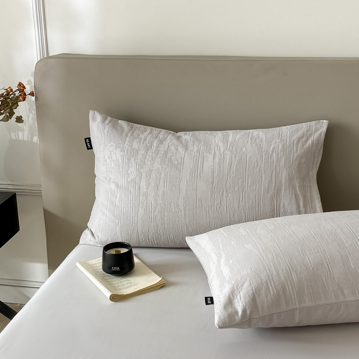 91家纺网 家纺一手货源 找家纺 禾时 2025新款A类60支加厚长绒棉全棉纯棉立体提花轻奢四件套 巴洛克（灰）