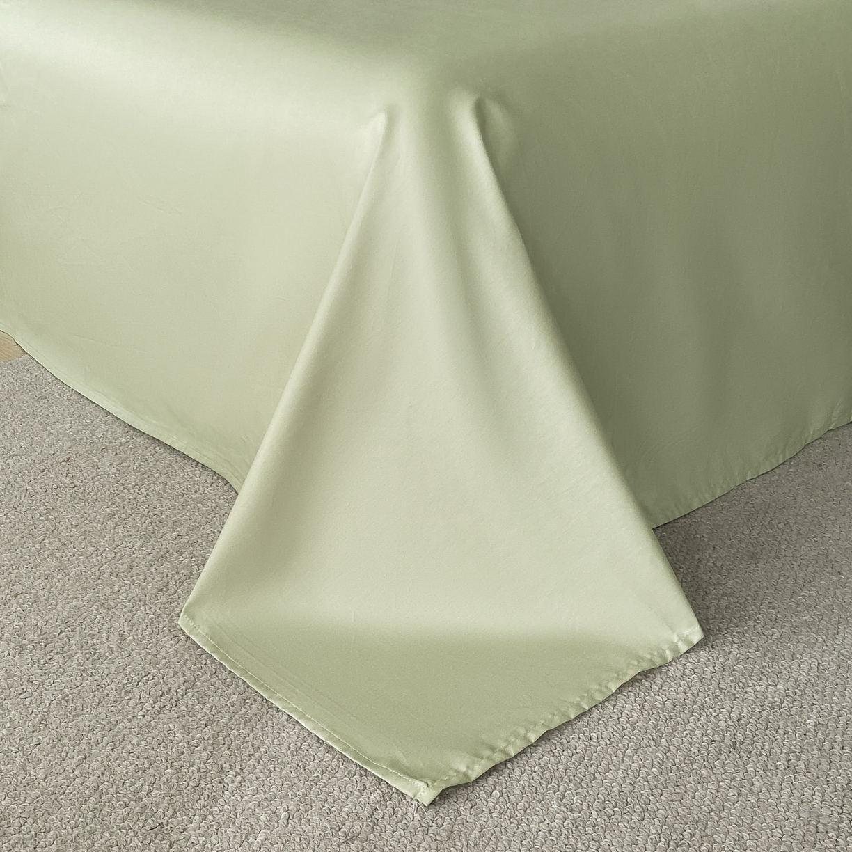 91家纺网 家纺一手货源 找家纺 禾时 2025新款A类60支加厚长绒棉全棉纯棉立体提花轻奢四件套 初禾（绿）