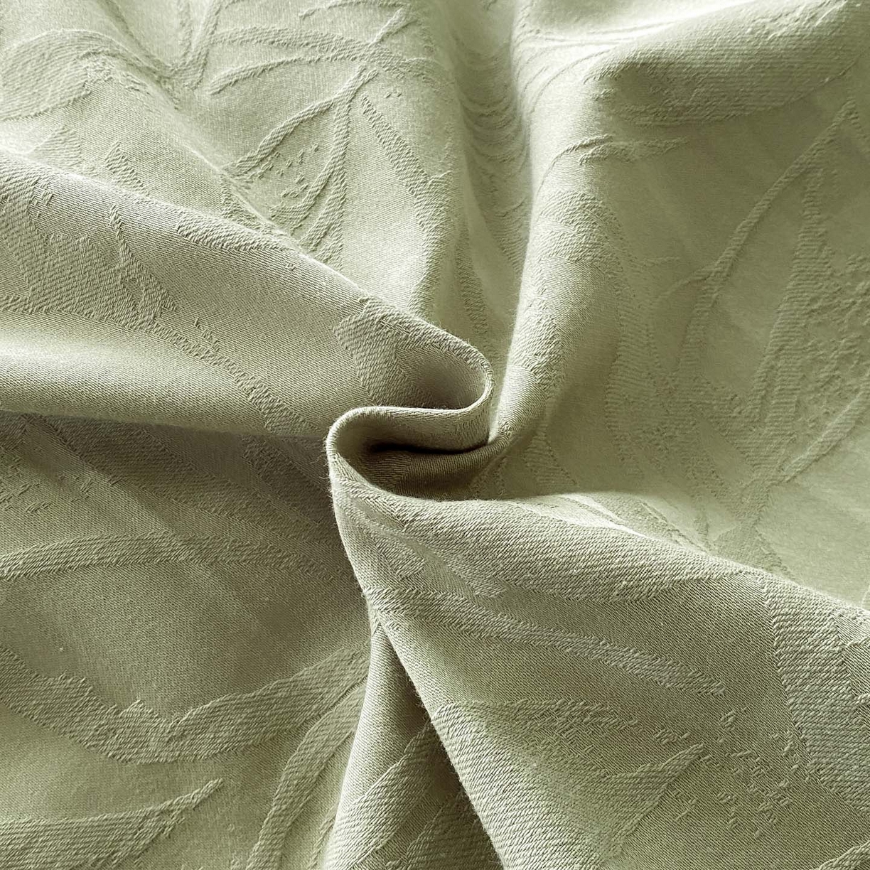 91家纺网 家纺一手货源 找家纺 禾时 2025新款A类60支加厚长绒棉全棉纯棉立体提花轻奢四件套 达米安（绿）