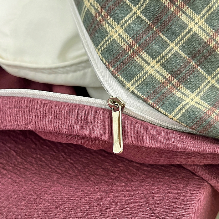 91家纺网 家纺一手货源 找家纺 梦舒羽 2025新款双层纱格子学生宿舍上下铺套件 常规款-简兮绿格