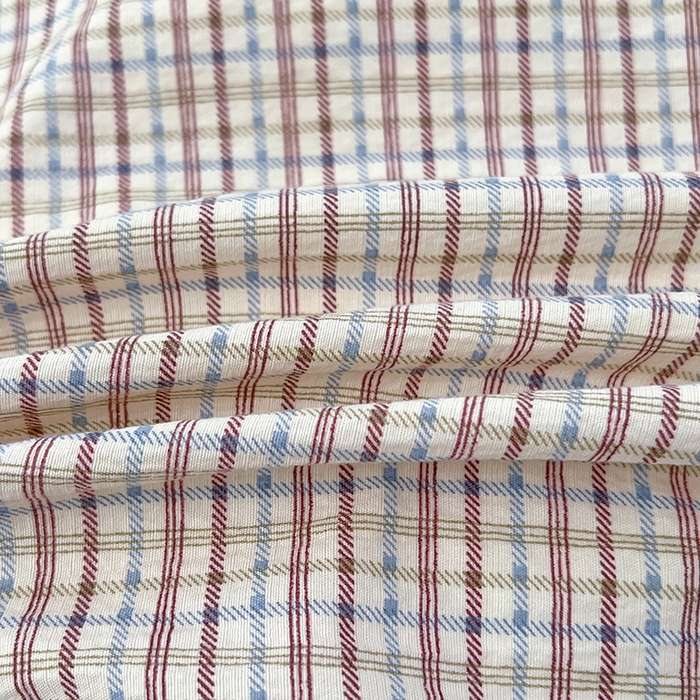 91家纺网 家纺一手货源 找家纺 梦舒羽 2025新款双层纱格子学生宿舍上下铺套件 常规款-魅力蓝咖