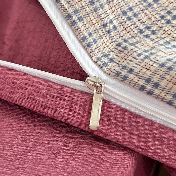 91家纺网 家纺一手货源 找家纺 梦舒羽 2025新款双层纱格子学生宿舍上下铺套件 常规款-明古灰格