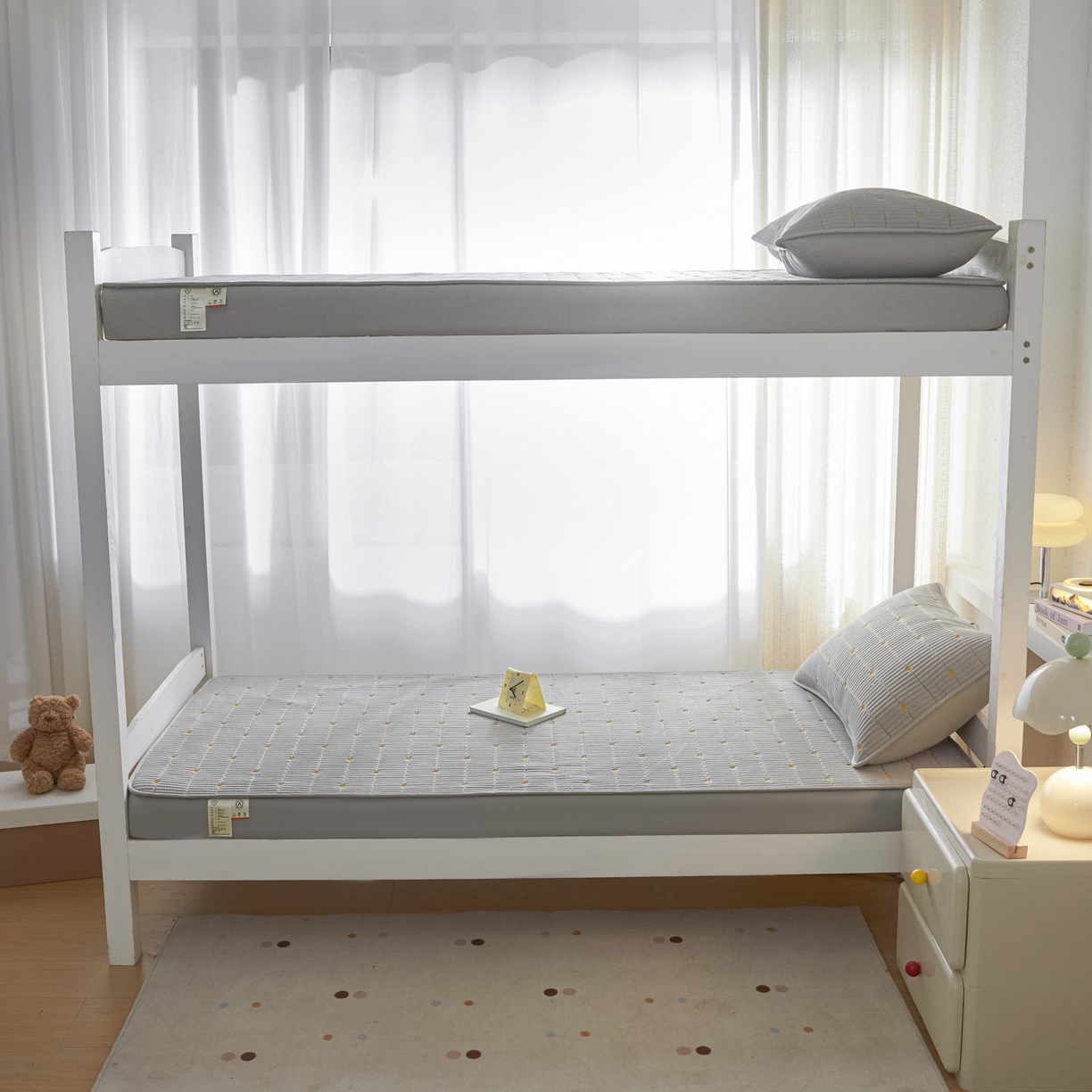 91家纺网 家纺一手货源 找家纺 芬晴家纺 2025春夏新款A类大豆夹棉学生床笠单床笠床笠单件-繁星-爱心系列 爱心-星灰