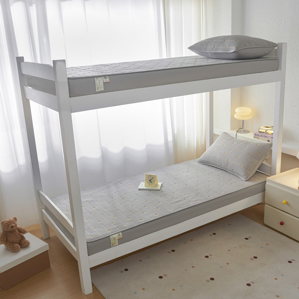 91家纺网 家纺一手货源 找家纺 芬晴家纺 2025春夏新款A类大豆夹棉学生床笠单床笠床笠单件-繁星-爱心系列 爱心-星灰