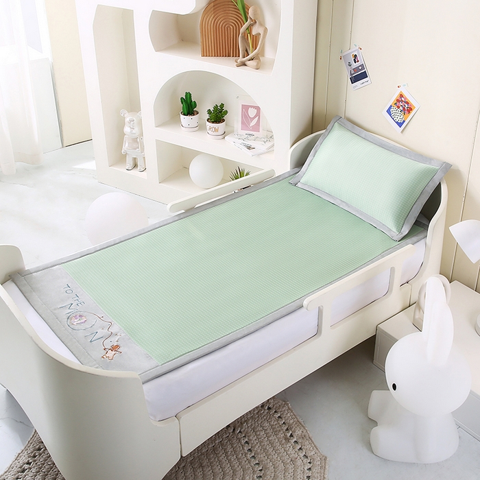 91家纺网 家纺一手货源 找家纺 小牛席业 2025新款儿童凉感冰丝席儿童席-星际探索 星际探索-绿色