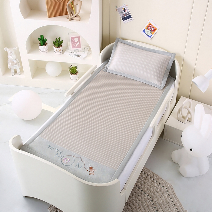 91家纺网 家纺一手货源 找家纺 小牛席业 2025新款儿童凉感冰丝席儿童席-星际探索 星际探索-香槟