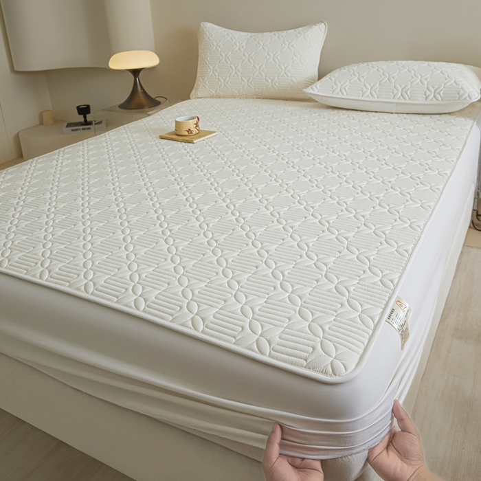 芬晴家纺 2025新款A类全棉纯棉水洗棉大豆床笠单床笠单品床笠单件床笠 遇见-白