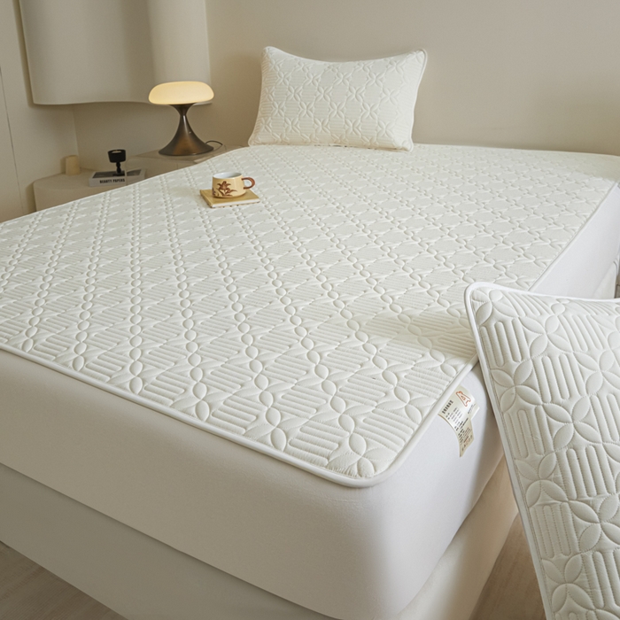 91家纺网 家纺一手货源 找家纺 芬晴家纺 2025新款A类全棉纯棉水洗棉大豆床笠单床笠单品床笠单件床笠 遇见-白