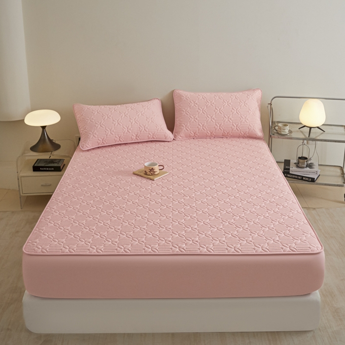 91家纺网 家纺一手货源 找家纺 芬晴家纺 2025新款A类全棉纯棉水洗棉大豆床笠单床笠单品床笠单件床笠 遇见-嫩粉