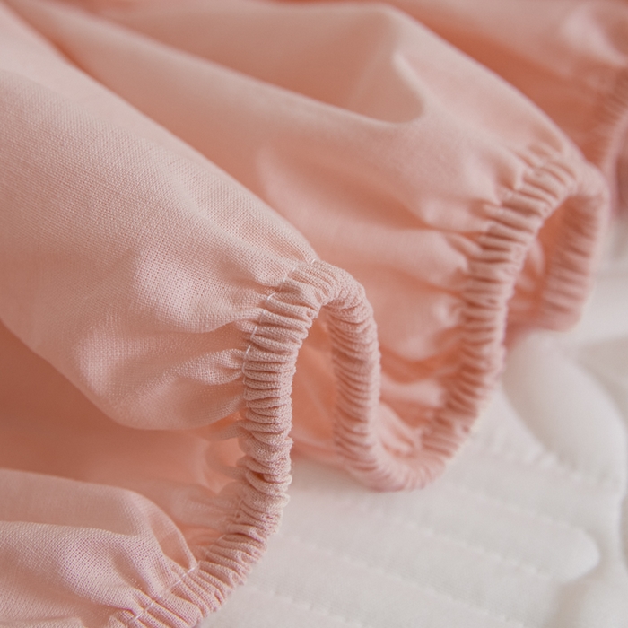 91家纺网 家纺一手货源 找家纺 芬晴家纺 2025新款A类全棉纯棉水洗棉大豆床笠单床笠单品床笠单件床笠 遇见-嫩粉