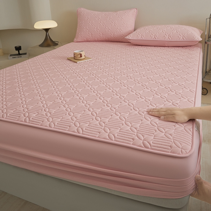 91家纺网 家纺一手货源 找家纺 芬晴家纺 2025新款A类全棉纯棉水洗棉大豆床笠单床笠单品床笠单件床笠 遇见-嫩粉