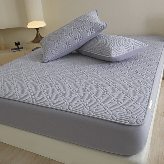 91家纺网 家纺一手货源 找家纺 芬晴家纺 2025新款A类全棉纯棉水洗棉大豆床笠单床笠单品床笠单件床笠 遇见-浅灰