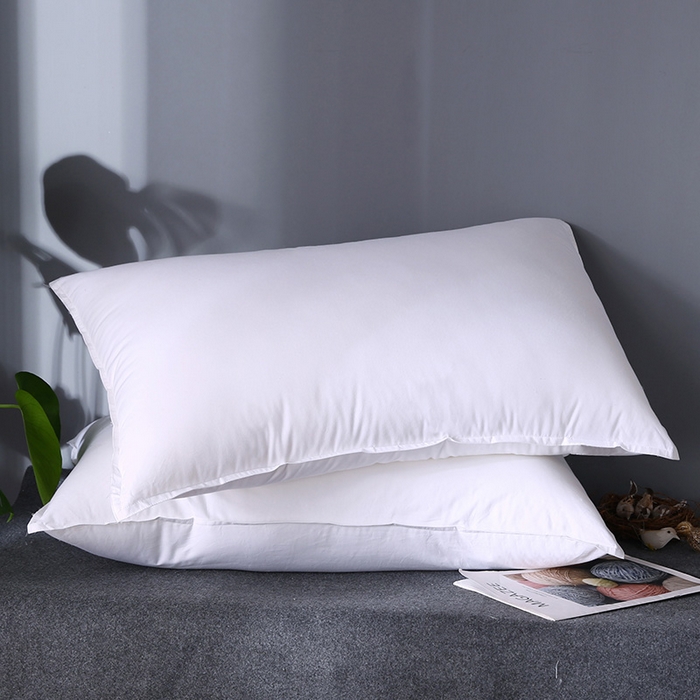 91家纺网 家纺一手货源 找家纺 文黛家居 2025新款全棉纯棉133100星级酒店专供双针羽丝绒软枕芯 白色 48x74cm/对（不带标）