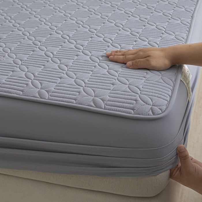 91家纺网 家纺一手货源 找家纺 芬晴家纺 2025新款A类全棉纯棉水洗棉大豆床笠单床笠单品床笠单件床笠 遇见-浅灰