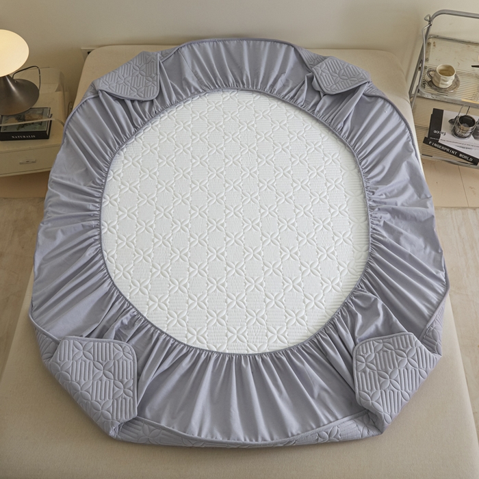 91家纺网 家纺一手货源 找家纺 芬晴家纺 2025新款A类全棉纯棉水洗棉大豆床笠单床笠单品床笠单件床笠 遇见-浅灰