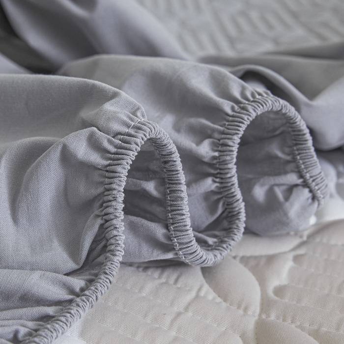 91家纺网 家纺一手货源 找家纺 芬晴家纺 2025新款A类全棉纯棉水洗棉大豆床笠单床笠单品床笠单件床笠 遇见-浅灰