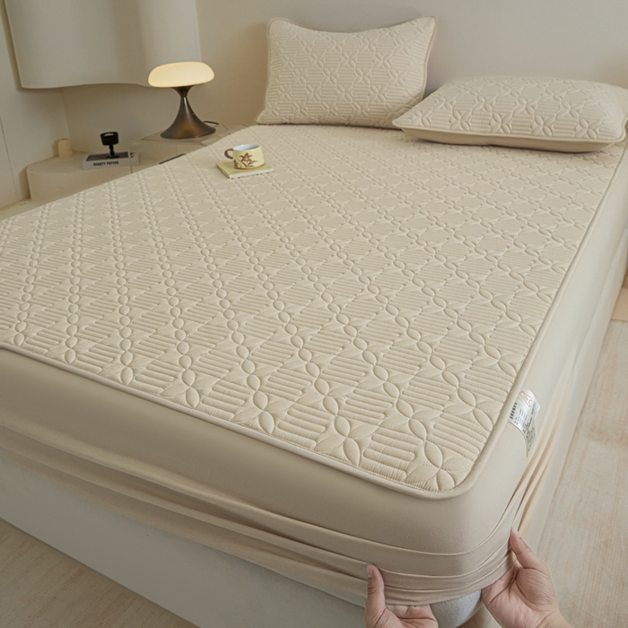 芬晴家纺 2025新款A类全棉纯棉水洗棉大豆床笠单床笠单品床笠单件床笠 遇见-浅卡