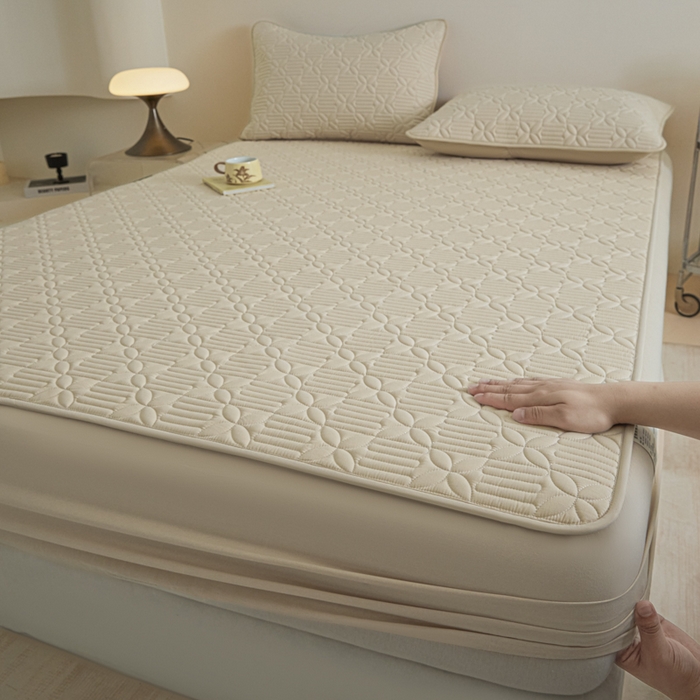 91家纺网 家纺一手货源 找家纺 芬晴家纺 2025新款A类全棉纯棉水洗棉大豆床笠单床笠单品床笠单件床笠 遇见-浅卡