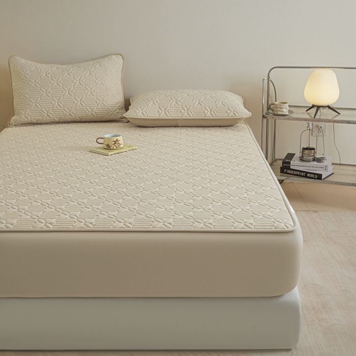 91家纺网 家纺一手货源 找家纺 芬晴家纺 2025新款A类全棉纯棉水洗棉大豆床笠单床笠单品床笠单件床笠 遇见-浅卡