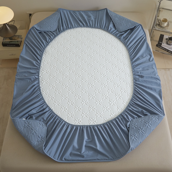 91家纺网 家纺一手货源 找家纺 芬晴家纺 2025新款A类全棉纯棉水洗棉大豆床笠单床笠单品床笠单件床笠 遇见-雾蓝