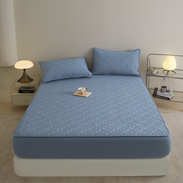 91家纺网 家纺一手货源 找家纺 芬晴家纺 2025新款A类全棉纯棉水洗棉大豆床笠单床笠单品床笠单件床笠 遇见-雾蓝