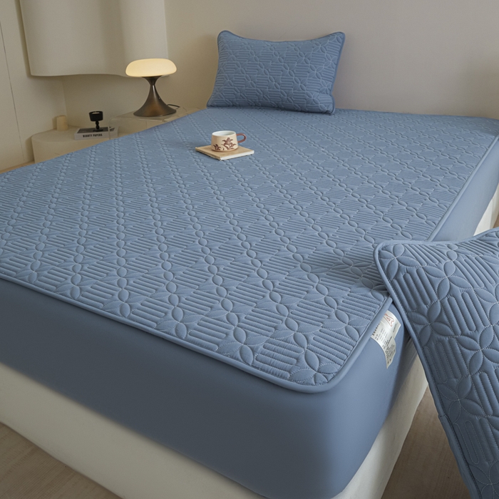 91家纺网 家纺一手货源 找家纺 芬晴家纺 2025新款A类全棉纯棉水洗棉大豆床笠单床笠单品床笠单件床笠 遇见-雾蓝