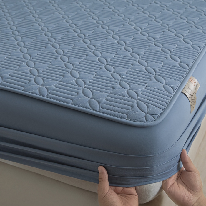 91家纺网 家纺一手货源 找家纺 芬晴家纺 2025新款A类全棉纯棉水洗棉大豆床笠单床笠单品床笠单件床笠 遇见-雾蓝