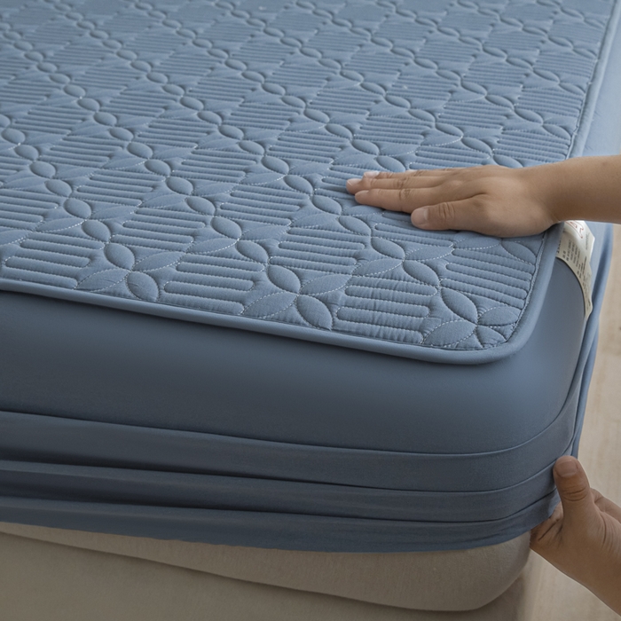 91家纺网 家纺一手货源 找家纺 芬晴家纺 2025新款A类全棉纯棉水洗棉大豆床笠单床笠单品床笠单件床笠 遇见-雾蓝