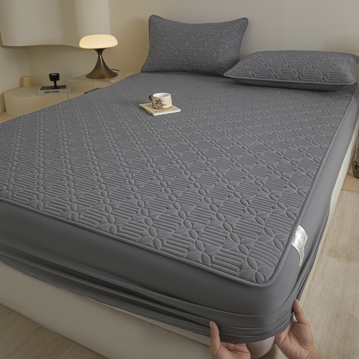 芬晴家纺 2025新款A类全棉纯棉水洗棉大豆床笠单床笠单品床笠单件床笠 遇见-岩灰