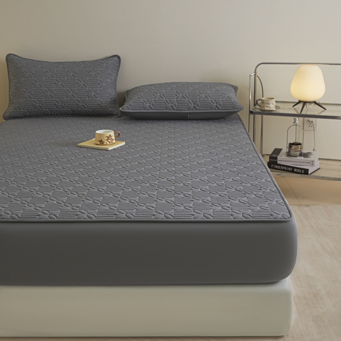 91家纺网 家纺一手货源 找家纺 芬晴家纺 2025新款A类全棉纯棉水洗棉大豆床笠单床笠单品床笠单件床笠 遇见-岩灰