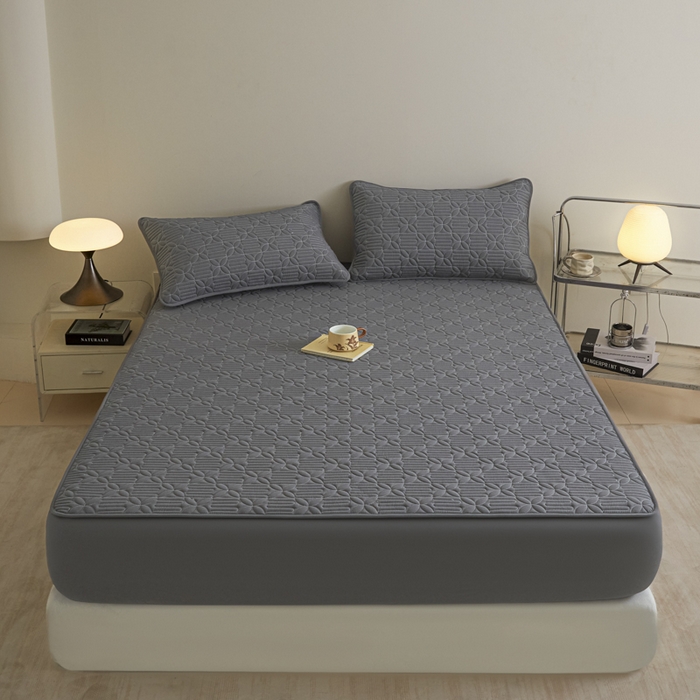 91家纺网 家纺一手货源 找家纺 芬晴家纺 2025新款A类全棉纯棉水洗棉大豆床笠单床笠单品床笠单件床笠 遇见-岩灰