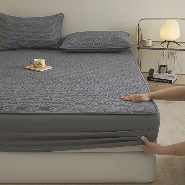 91家纺网 家纺一手货源 找家纺 芬晴家纺 2025新款A类全棉纯棉水洗棉大豆床笠单床笠单品床笠单件床笠 遇见-岩灰