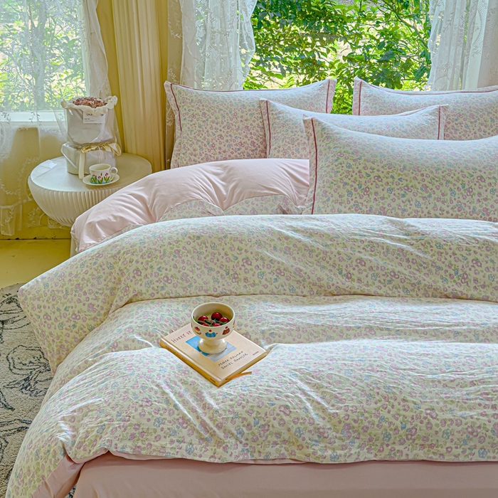 91家纺网 家纺一手货源 找家纺 可思家纺 2025新款云柔棉四件套 浪漫花海