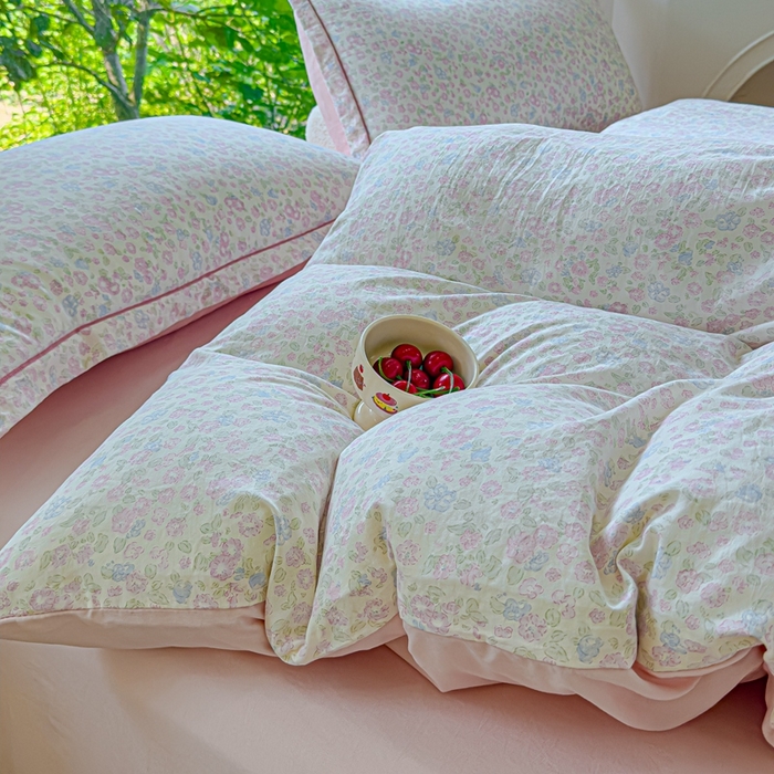 91家纺网 家纺一手货源 找家纺 可思家纺 2025新款云柔棉四件套 浪漫花海