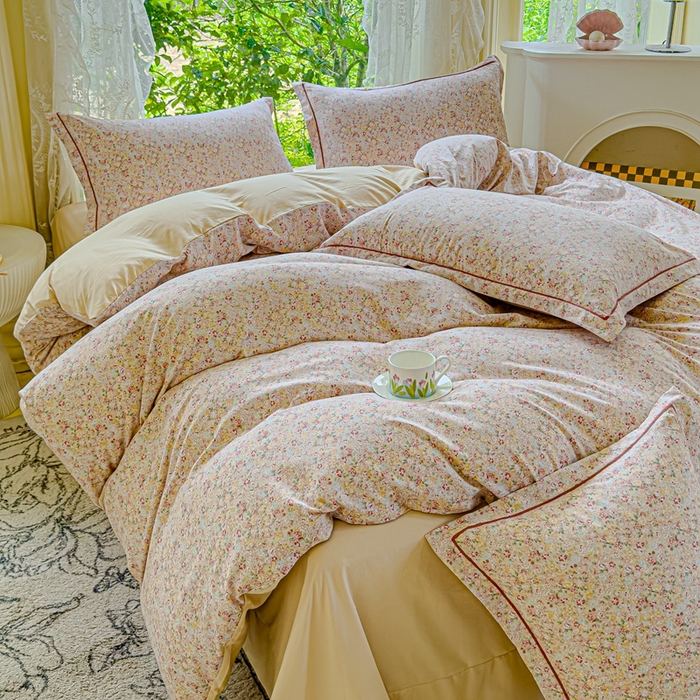 91家纺网 家纺一手货源 找家纺 可思家纺 2025新款云柔棉四件套 朝花夕拾