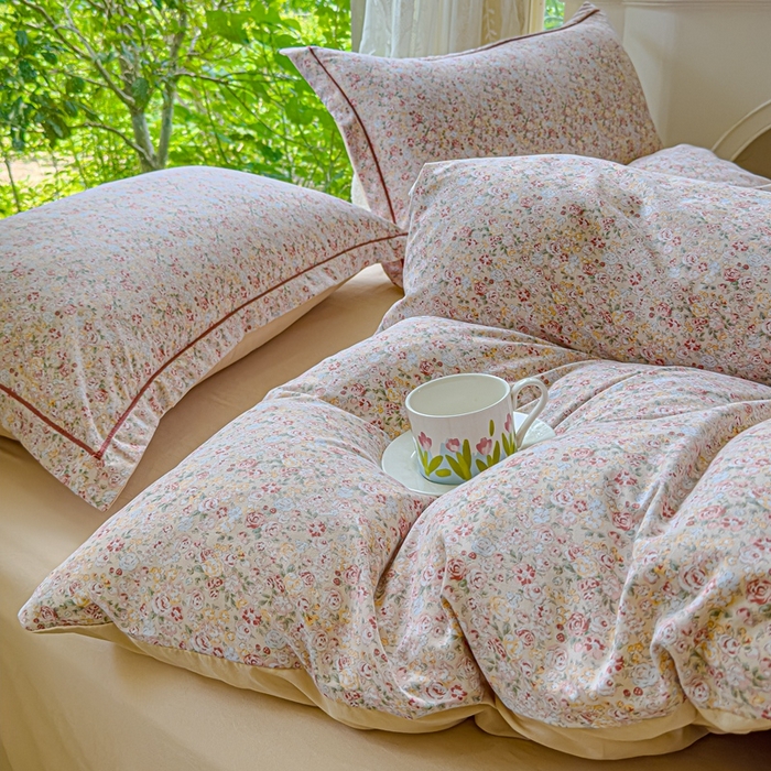 91家纺网 家纺一手货源 找家纺 可思家纺 2025新款云柔棉四件套 朝花夕拾