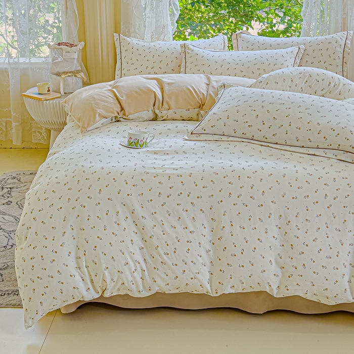 91家纺网 家纺一手货源 找家纺 可思家纺 2025新款云柔棉四件套 春日小花