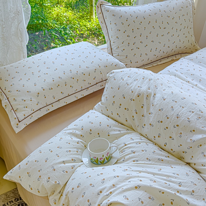 91家纺网 家纺一手货源 找家纺 可思家纺 2025新款云柔棉四件套 春日小花