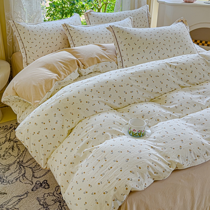 91家纺网 家纺一手货源 找家纺 可思家纺 2025新款云柔棉四件套 春日小花