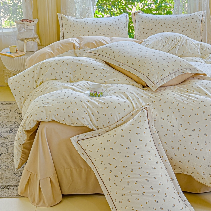 91家纺网 家纺一手货源 找家纺 可思家纺 2025新款云柔棉四件套 春日小花