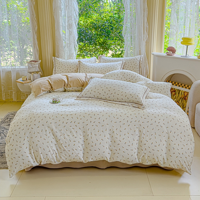 可思家纺 2025新款云柔棉四件套 春日小花