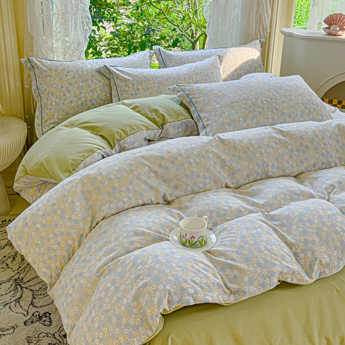 91家纺网 家纺一手货源 找家纺 可思家纺 2025新款云柔棉四件套 海棠花开