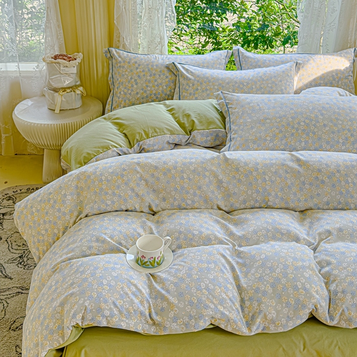 91家纺网 家纺一手货源 找家纺 可思家纺 2025新款云柔棉四件套 海棠花开