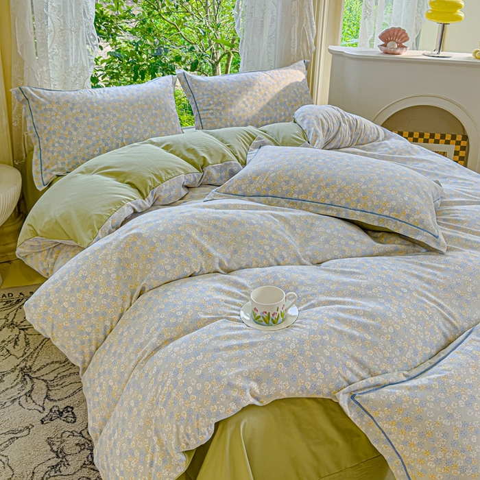 91家纺网 家纺一手货源 找家纺 可思家纺 2025新款云柔棉四件套 海棠花开